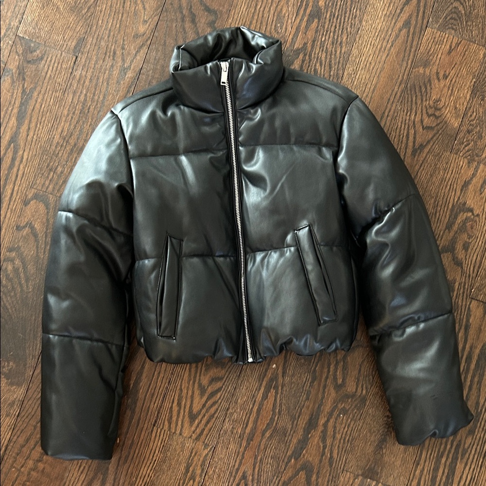 Aqua Black Puffer Jacket